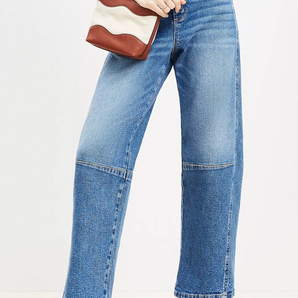 LOFT Mid Wash Barrel Jeans - NWT